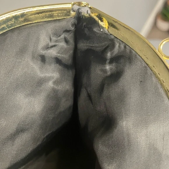 Vintage 1960s Beaded Black Evening Bag - Picture 6 of 7